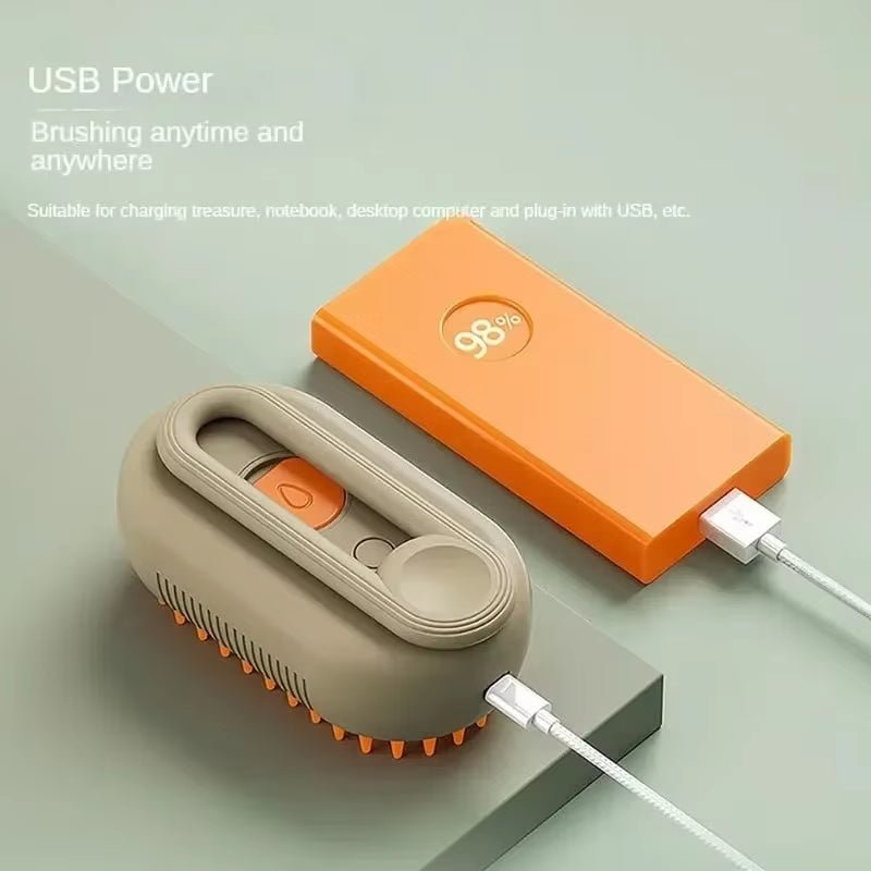 Steamy Dog Brush Electric Spray Cat Hair Brush 3 In1 Dog Steamer Brush for Massage Pet Grooming Removing Tangled and Loose Hair - pet needs313114190117Steamy Dog Brush Electric Spray Cat Hair Brush 3 In1 Dog Steamer Brush for Massage Pet Grooming Removing Tangled and Loose HairGreen - 1Pcpet needs