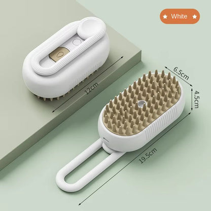 Steamy Dog Brush Electric Spray Cat Hair Brush 3 In1 Dog Steamer Brush for Massage Pet Grooming Removing Tangled and Loose Hair - pet needs313114190117Steamy Dog Brush Electric Spray Cat Hair Brush 3 In1 Dog Steamer Brush for Massage Pet Grooming Removing Tangled and Loose HairGreen - 1Pcpet needs