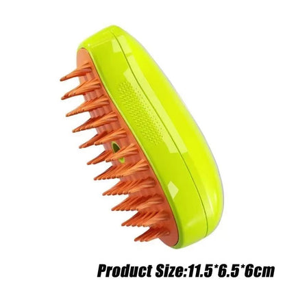 Steamy Dog Brush Electric Spray Cat Hair Brush 3 In1 Dog Steamer Brush for Massage Pet Grooming Removing Tangled and Loose Hair - pet needs313114190117Steamy Dog Brush Electric Spray Cat Hair Brush 3 In1 Dog Steamer Brush for Massage Pet Grooming Removing Tangled and Loose HairGreen - 1Pcpet needs