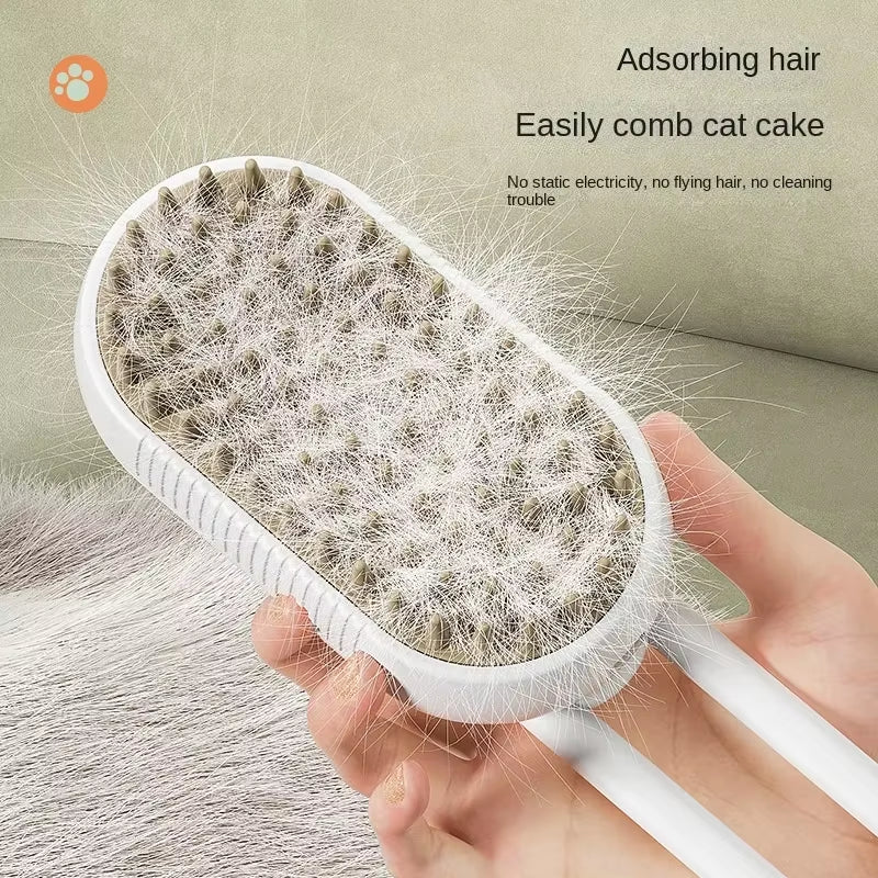 Steamy Dog Brush Electric Spray Cat Hair Brush 3 In1 Dog Steamer Brush for Massage Pet Grooming Removing Tangled and Loose Hair - pet needs313114190117Steamy Dog Brush Electric Spray Cat Hair Brush 3 In1 Dog Steamer Brush for Massage Pet Grooming Removing Tangled and Loose HairGreen - 1Pcpet needs