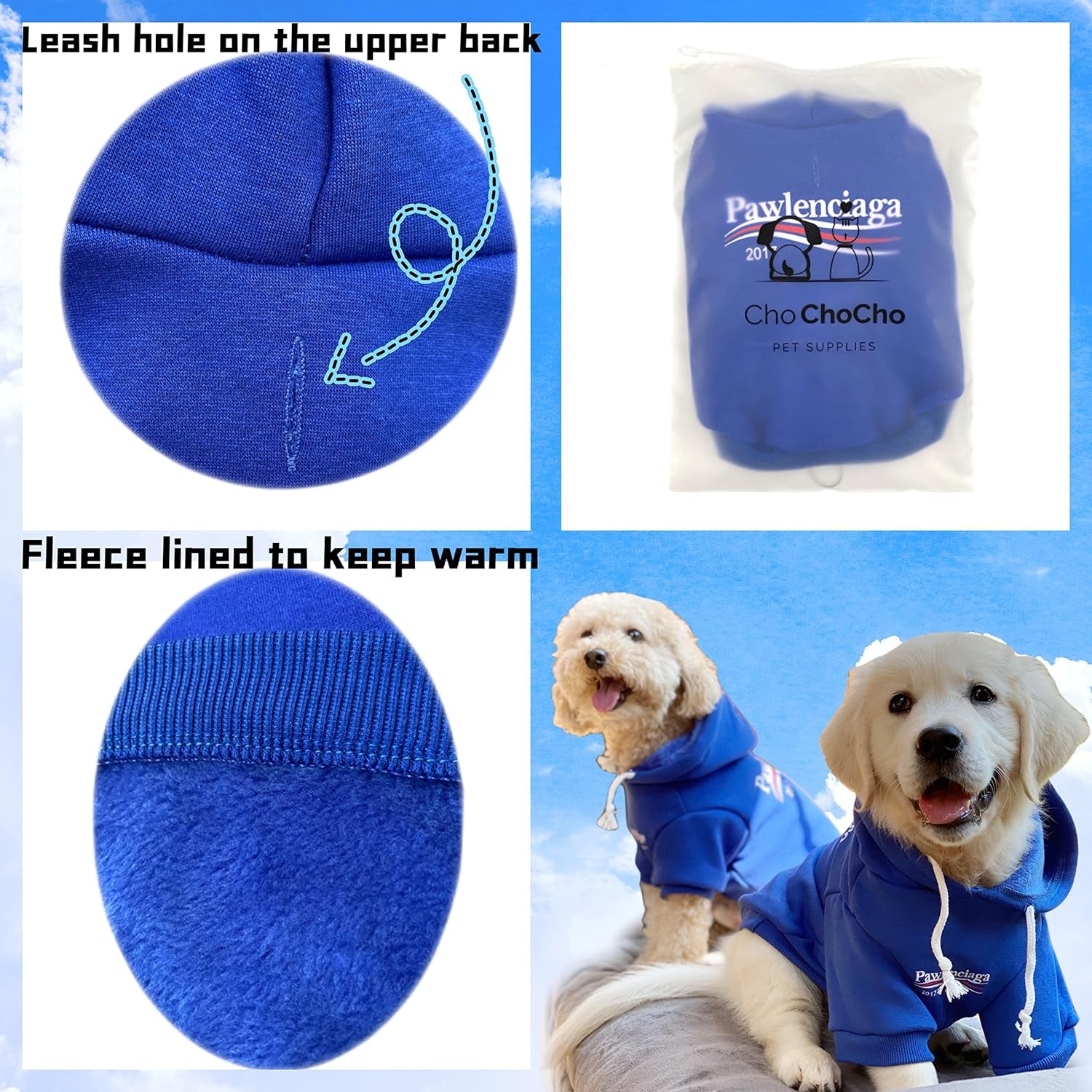Stylish Streetwear Blue Dog Sweatshirt Tracksuits, Cats Hoodies, Dog Outfit for Cat Puppy Small Medium (3XL) - pet needs726084910201Stylish Streetwear Blue Dog Sweatshirt Tracksuits, Cats Hoodies, Dog Outfit for Cat Puppy Small Medium (3XL)Pawlenciaga3Xl (Chest: 23.6'' - 28'' / Suggest: 30 - 55 Lbs)3Xl (Chest: 23.6'' - 28'' / Suggest: 30 - 55 Lbs)pet needs