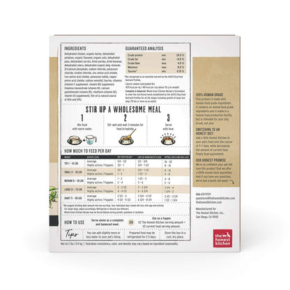 The Honest Kitchen Whole Grain Dog Food Human Grade Chicken 2 Lb Makes 8 Lbs - pet needs744110231908The Honest Kitchen Whole Grain Dog Food Human Grade Chicken 2 Lb Makes 8 Lbspet needs