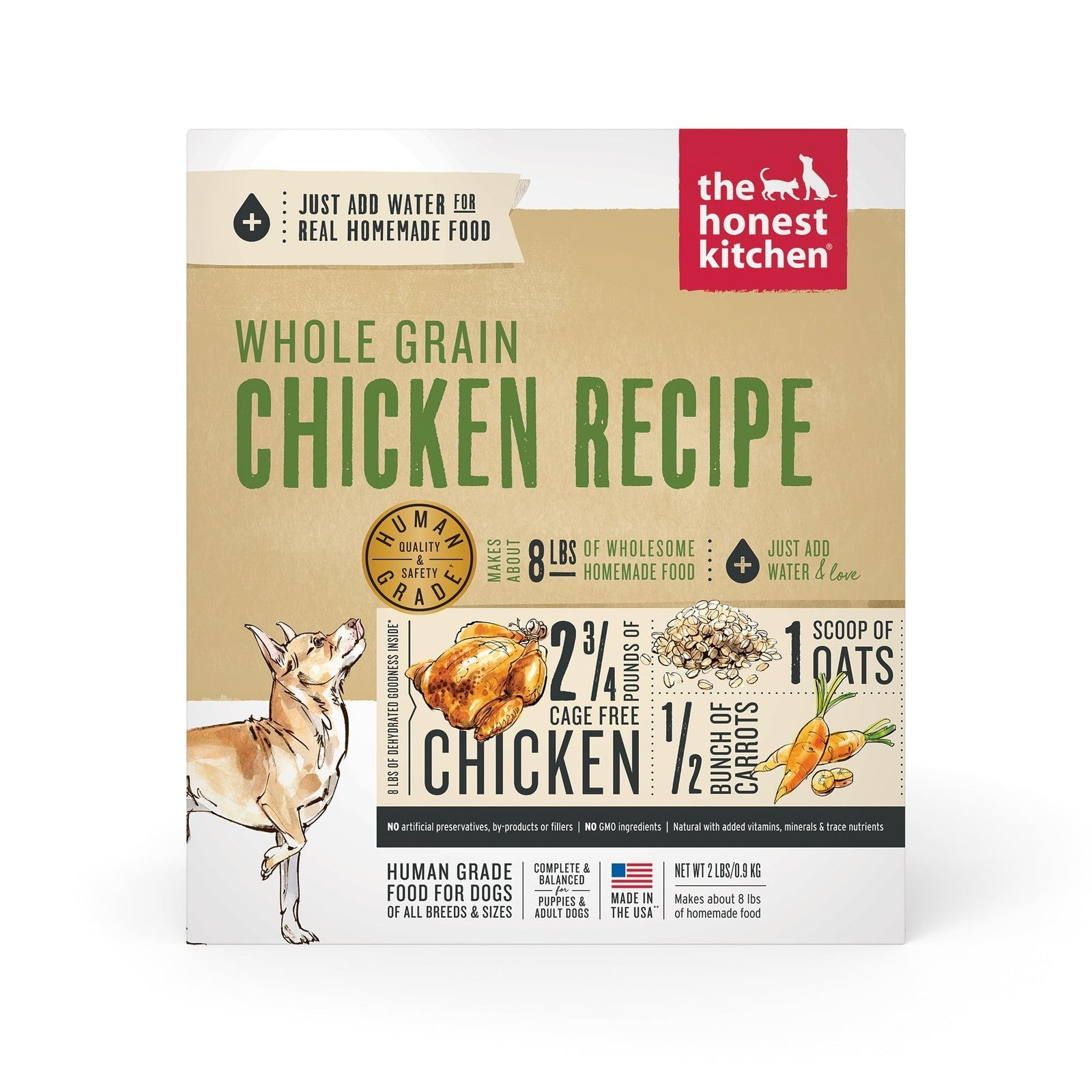 The Honest Kitchen Whole Grain Dog Food Human Grade Chicken 2 Lb Makes 8 Lbs - pet needs744110231908The Honest Kitchen Whole Grain Dog Food Human Grade Chicken 2 Lb Makes 8 Lbspet needs