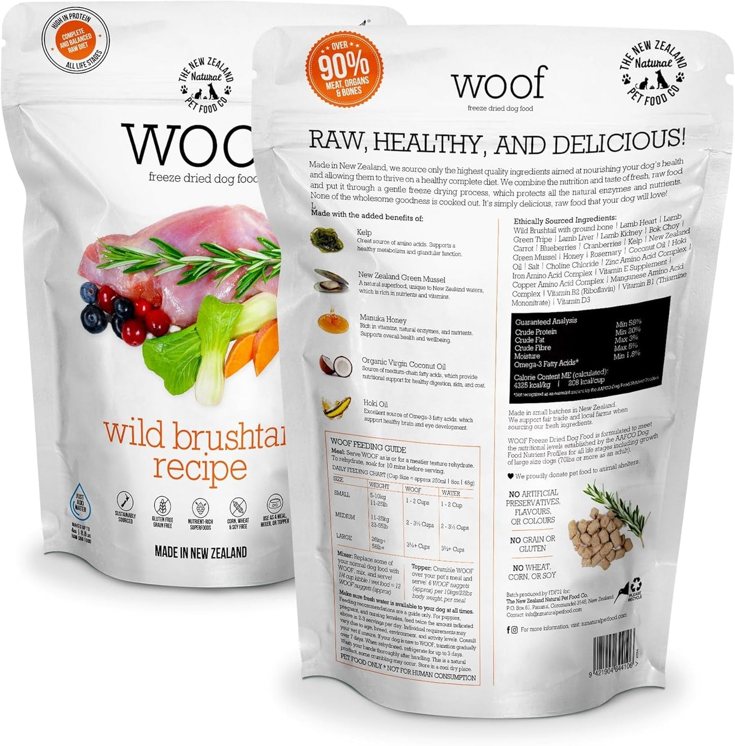 The New Zealand Natural Pet Food Co WOOF Freeze Dried Dog Food - Wild Brushtail Recipe, High Protein Dog Treats, Dog Food Toppers & Meals, 2.2 Lb - pet needs705353901546The New Zealand Natural Pet Food Co WOOF Freeze Dried Dog Food - Wild Brushtail Recipe, High Protein Dog Treats, Dog Food Toppers & Meals, 2.2 LbWild Brushtail35 Ounce (Pack Of 1)35 Ounce (Pack Of 1)pet needs