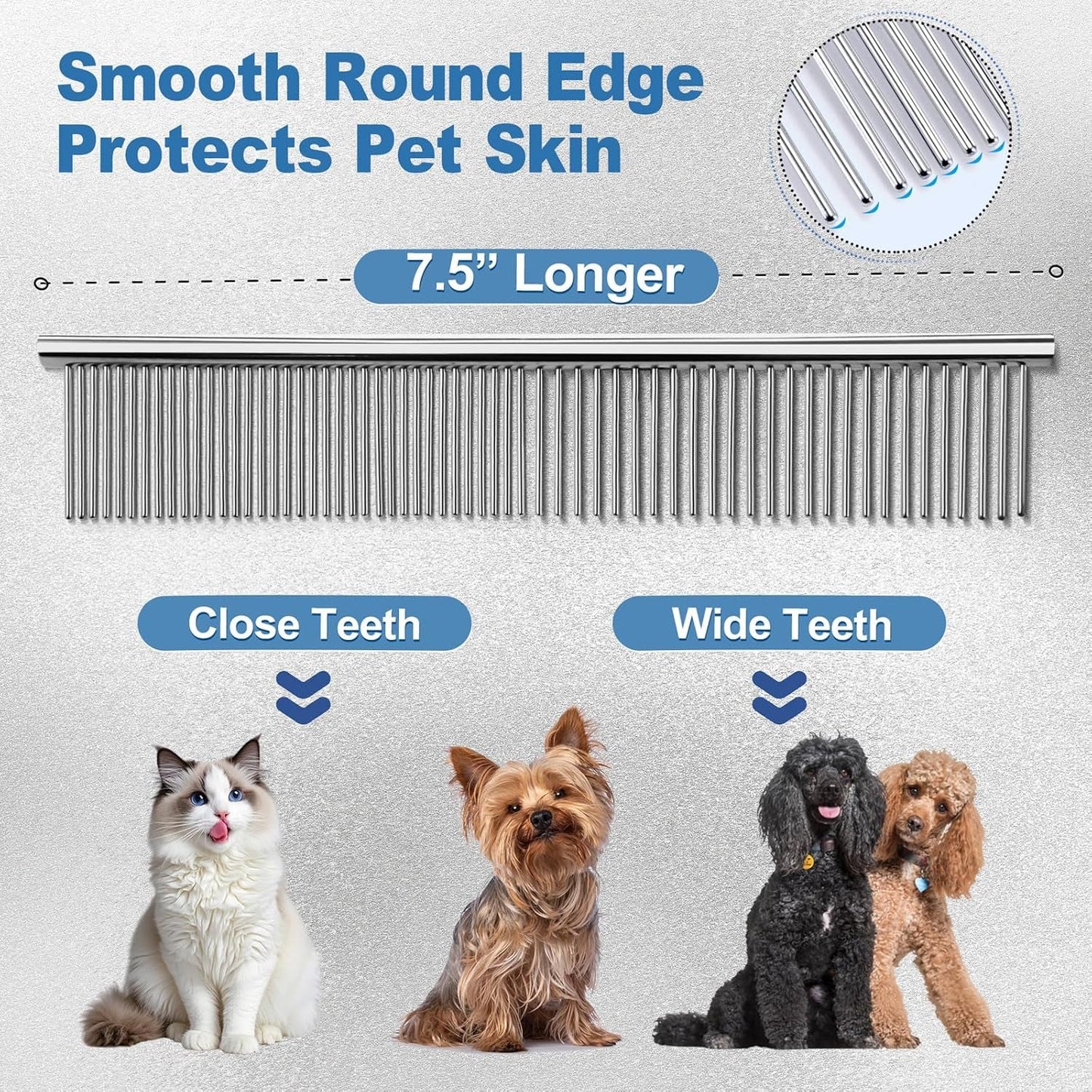 Titanium Coated Professional 6 in 1 4CR Stainless Steel Dog Grooming Scissors with Safety round Tip, Heavy Duty Pet Grooming Scissor for Dogs, Cats and Other Animals - pet needs744759724557Titanium Coated Professional 6 in 1 4CR Stainless Steel Dog Grooming Scissors with Safety round Tip, Heavy Duty Pet Grooming Scissor for Dogs, Cats and Other AnimalsProfessional Blue 6 In 1pet needs