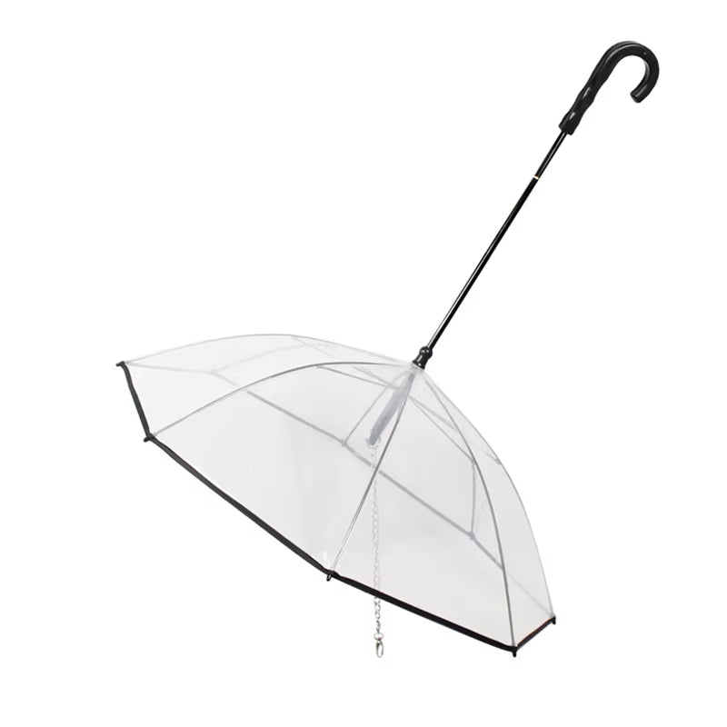 Transparent Pet Umbrellas Small Medium Dog Umbrella with Dog Leash Iron Chain as Raincoat for Dog Rainwear Pet Accessories Tools - pet needs726084819337Transparent Pet Umbrellas Small Medium Dog Umbrella with Dog Leash Iron Chain as Raincoat for Dog Rainwear Pet Accessories ToolsWhitepet needs