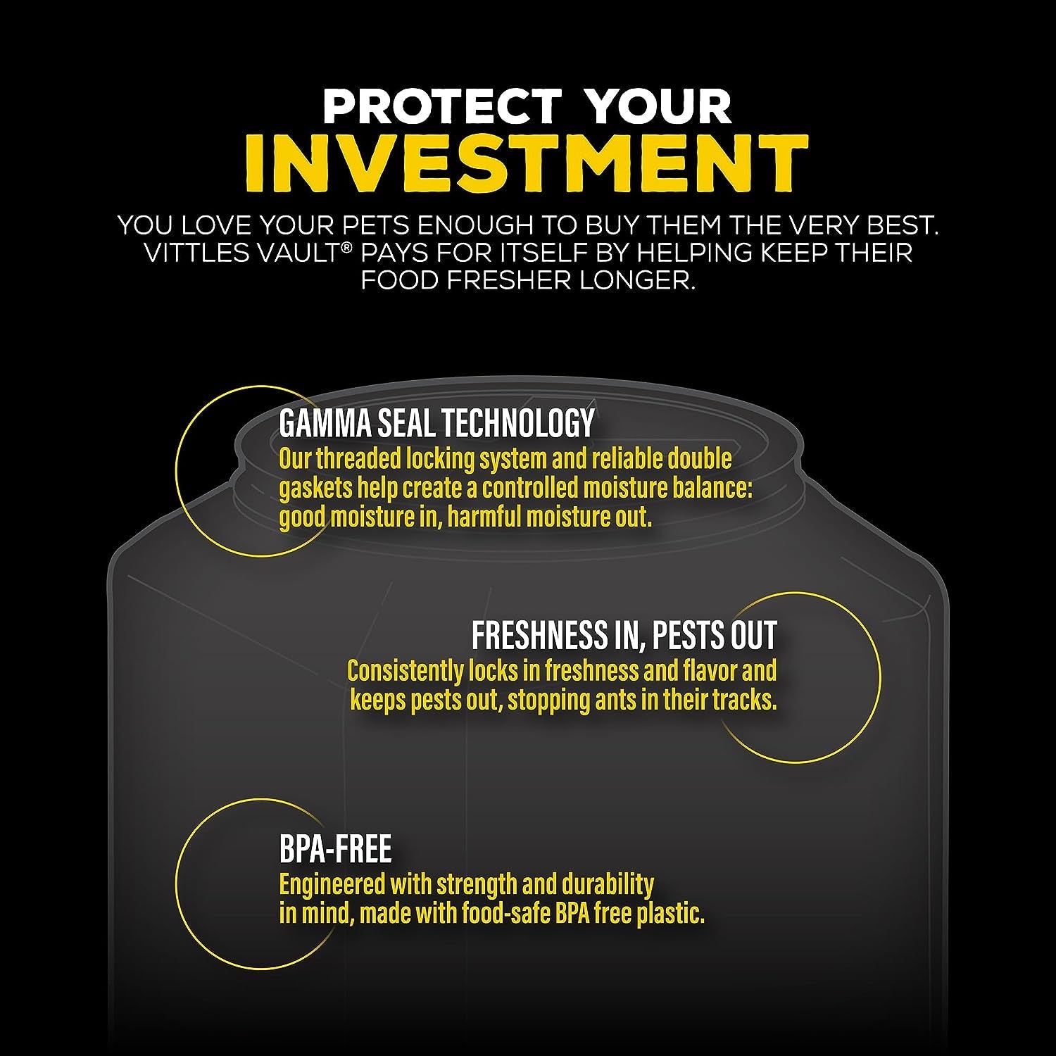 Vittles Vault Stackable Dog Food Storage Container with Sealing Lid, up to 40 Lbs Dry Pet Food Storage Container, Usa - Made - [20.5"L X 12"W X 16.75"H] - pet needs744759034304Vittles Vault Stackable Dog Food Storage Container with Sealing Lid, up to 40 Lbs Dry Pet Food Storage Container, Usa - Made - [20.5"L X 12"W X 16.75"H]Container40 Pounds40 Poundspet needs