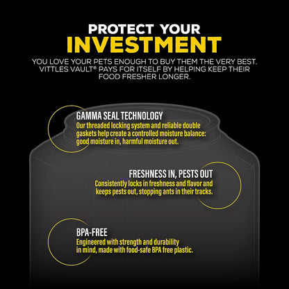 Vittles Vault Stackable Dog Food Storage Container with Sealing Lid, up to 40 Lbs Dry Pet Food Storage Container, Usa - Made - [20.5"L X 12"W X 16.75"H] - pet needs744759034304Vittles Vault Stackable Dog Food Storage Container with Sealing Lid, up to 40 Lbs Dry Pet Food Storage Container, Usa - Made - [20.5"L X 12"W X 16.75"H]Container40 Pounds40 Poundspet needs