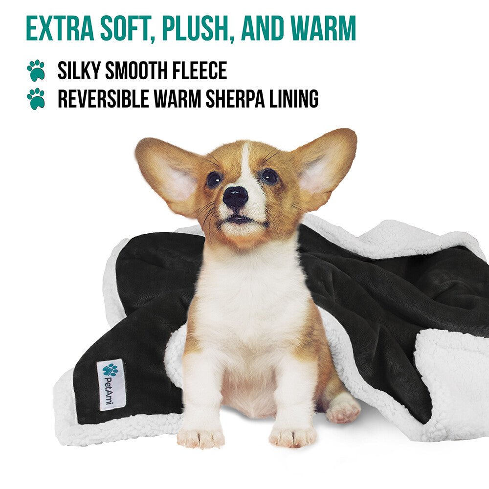 Washable Pet Blanket Fleece Dog Cat Bed Soft Sherpa Reversible Dog Blanket Warm - pet needs744110650389Washable Pet Blanket Fleece Dog Cat Bed Soft Sherpa Reversible Dog Blanket WarmBlackpet needs
