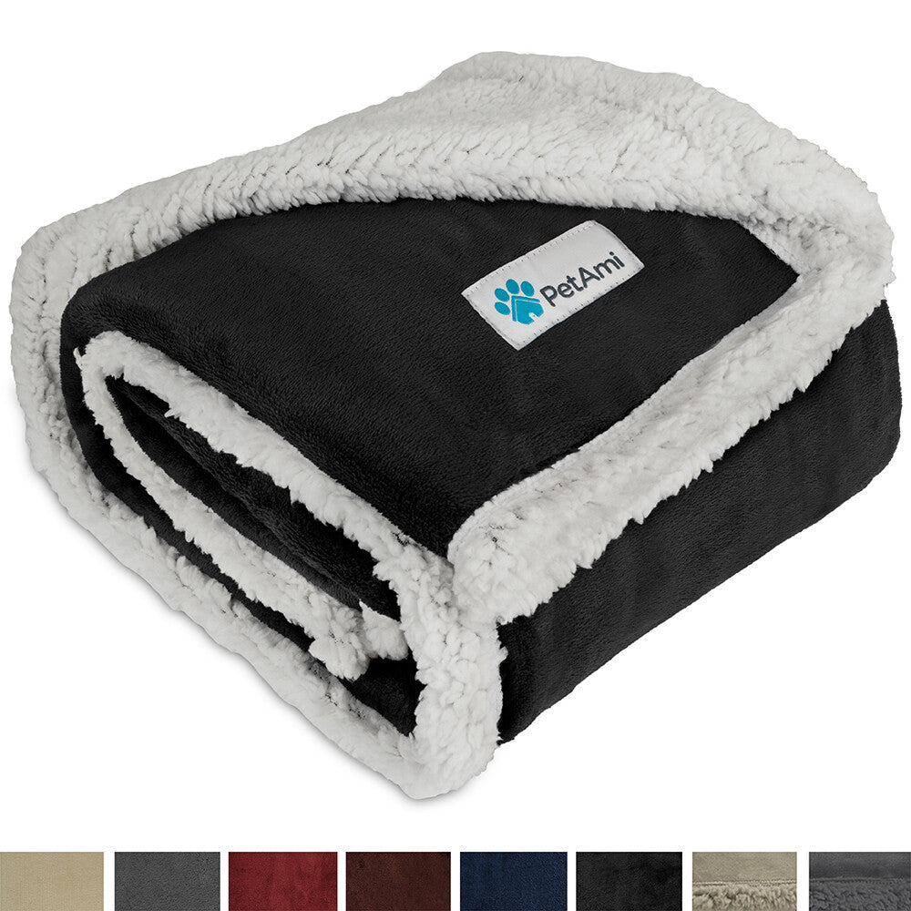 Washable Pet Blanket Fleece Dog Cat Bed Soft Sherpa Reversible Dog Blanket Warm - pet needs744110650389Washable Pet Blanket Fleece Dog Cat Bed Soft Sherpa Reversible Dog Blanket WarmBlackpet needs