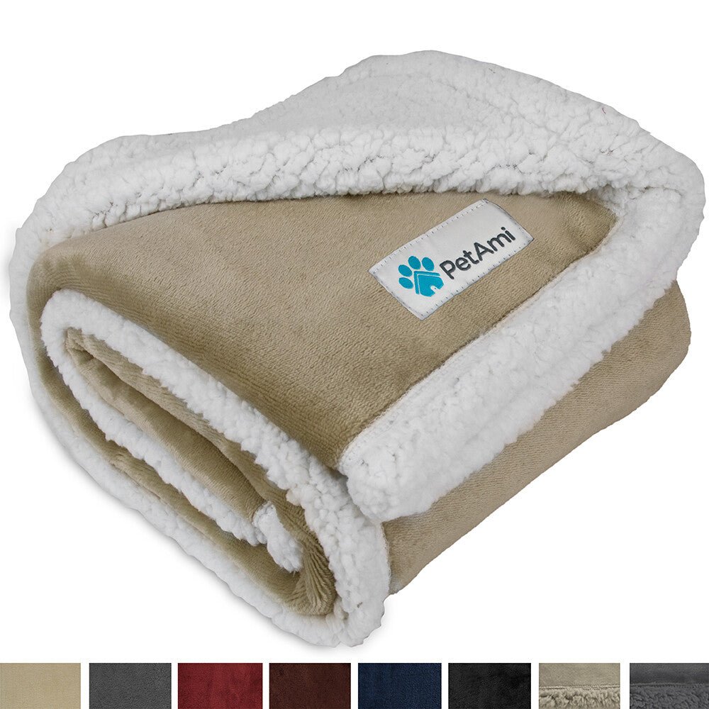 Washable Pet Blanket Fleece Dog Cat Bed Soft Sherpa Reversible Dog Blanket Warm - pet needs744759450814Washable Pet Blanket Fleece Dog Cat Bed Soft Sherpa Reversible Dog Blanket WarmTaupepet needs