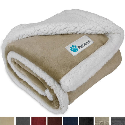Washable Pet Blanket Fleece Dog Cat Bed Soft Sherpa Reversible Dog Blanket Warm - pet needs744759450814Washable Pet Blanket Fleece Dog Cat Bed Soft Sherpa Reversible Dog Blanket WarmTaupepet needs