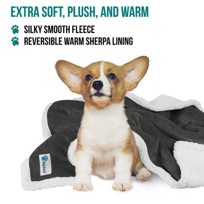 Washable Pet Blanket Fleece Dog Cat Bed Soft Sherpa Reversible Dog Blanket Warm - pet needs726084280946Washable Pet Blanket Fleece Dog Cat Bed Soft Sherpa Reversible Dog Blanket WarmCharcoalpet needs