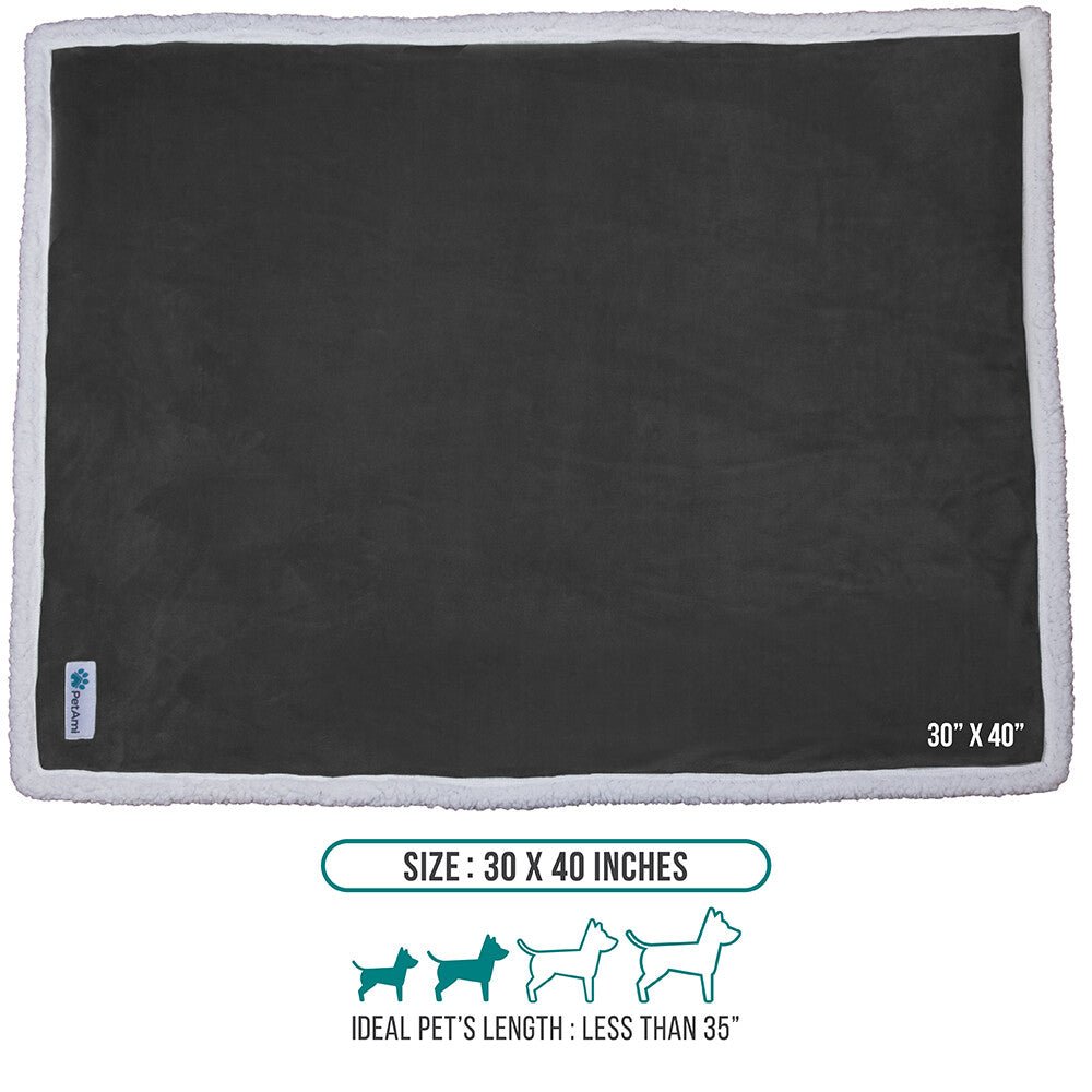 Washable Pet Blanket Fleece Dog Cat Bed Soft Sherpa Reversible Dog Blanket Warm - pet needs726084280946Washable Pet Blanket Fleece Dog Cat Bed Soft Sherpa Reversible Dog Blanket WarmCharcoalpet needs