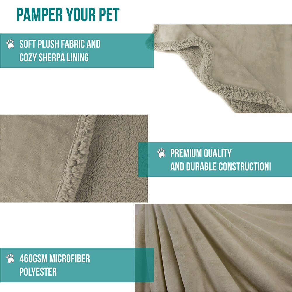 Washable Pet Blanket Fleece Dog Cat Bed Soft Sherpa Reversible Dog Blanket Warm - pet needs711181870725Washable Pet Blanket Fleece Dog Cat Bed Soft Sherpa Reversible Dog Blanket WarmTaupe/Taupe Sherpapet needs