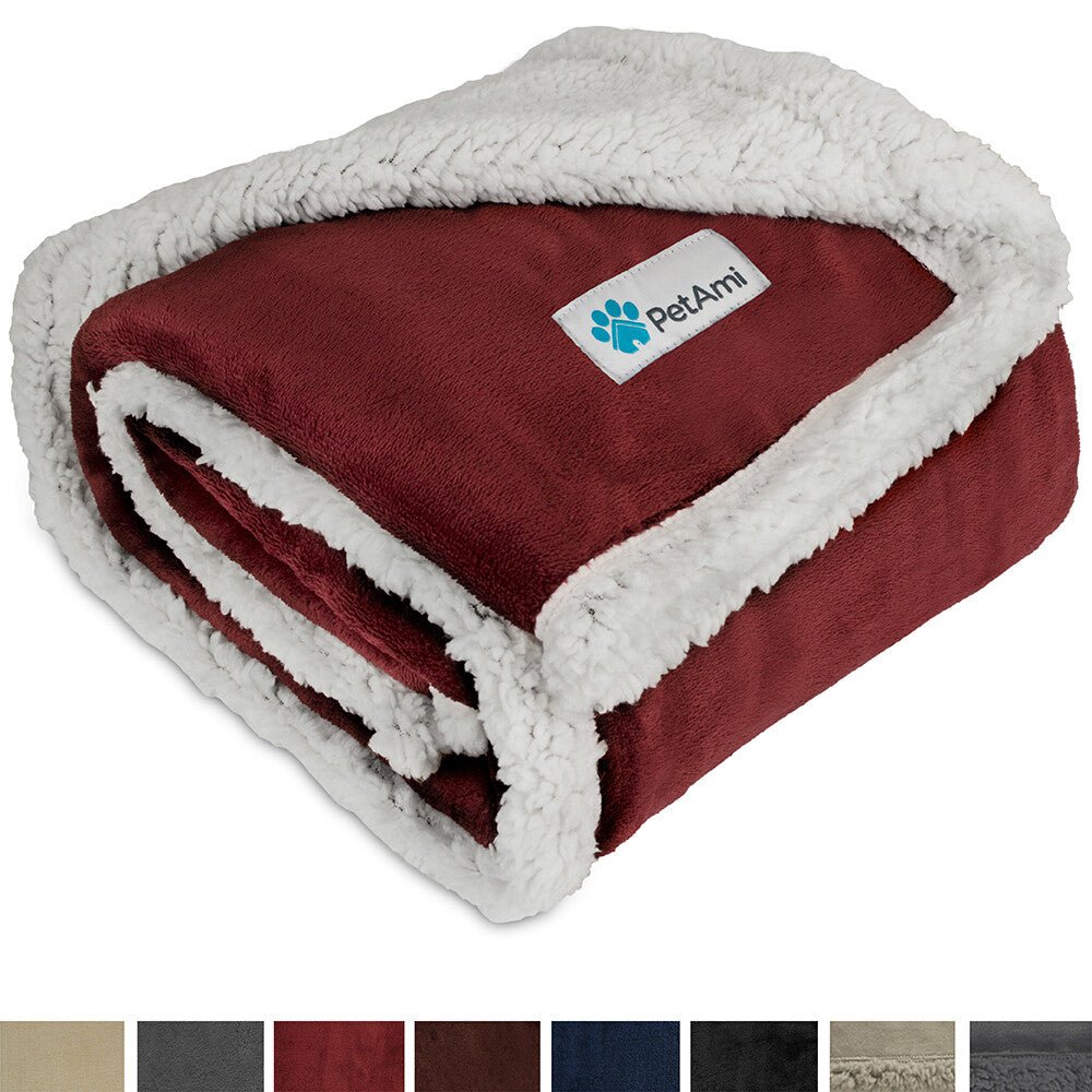Washable Pet Blanket Fleece Dog Cat Bed Soft Sherpa Reversible Dog Blanket Warm - pet needs711181598834Washable Pet Blanket Fleece Dog Cat Bed Soft Sherpa Reversible Dog Blanket WarmWinepet needs