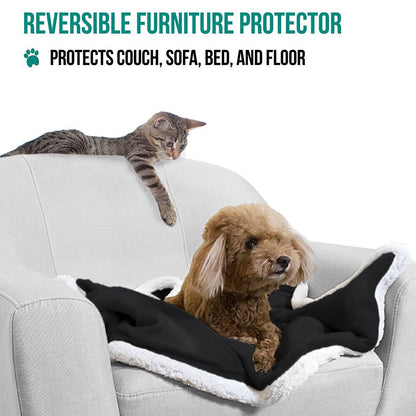 Washable Pet Blanket Fleece Dog Cat Bed Soft Sherpa Reversible Dog Blanket Warm - pet needs744110650389Washable Pet Blanket Fleece Dog Cat Bed Soft Sherpa Reversible Dog Blanket WarmBlackpet needs