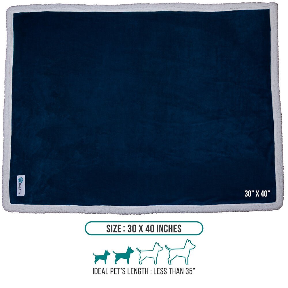 Washable Pet Blanket Fleece Dog Cat Bed Soft Sherpa Reversible Dog Blanket Warm - pet needs313102379333Washable Pet Blanket Fleece Dog Cat Bed Soft Sherpa Reversible Dog Blanket WarmBluepet needs
