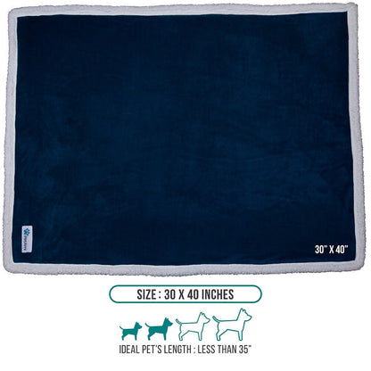 Washable Pet Blanket Fleece Dog Cat Bed Soft Sherpa Reversible Dog Blanket Warm - pet needs313102379333Washable Pet Blanket Fleece Dog Cat Bed Soft Sherpa Reversible Dog Blanket WarmBluepet needs