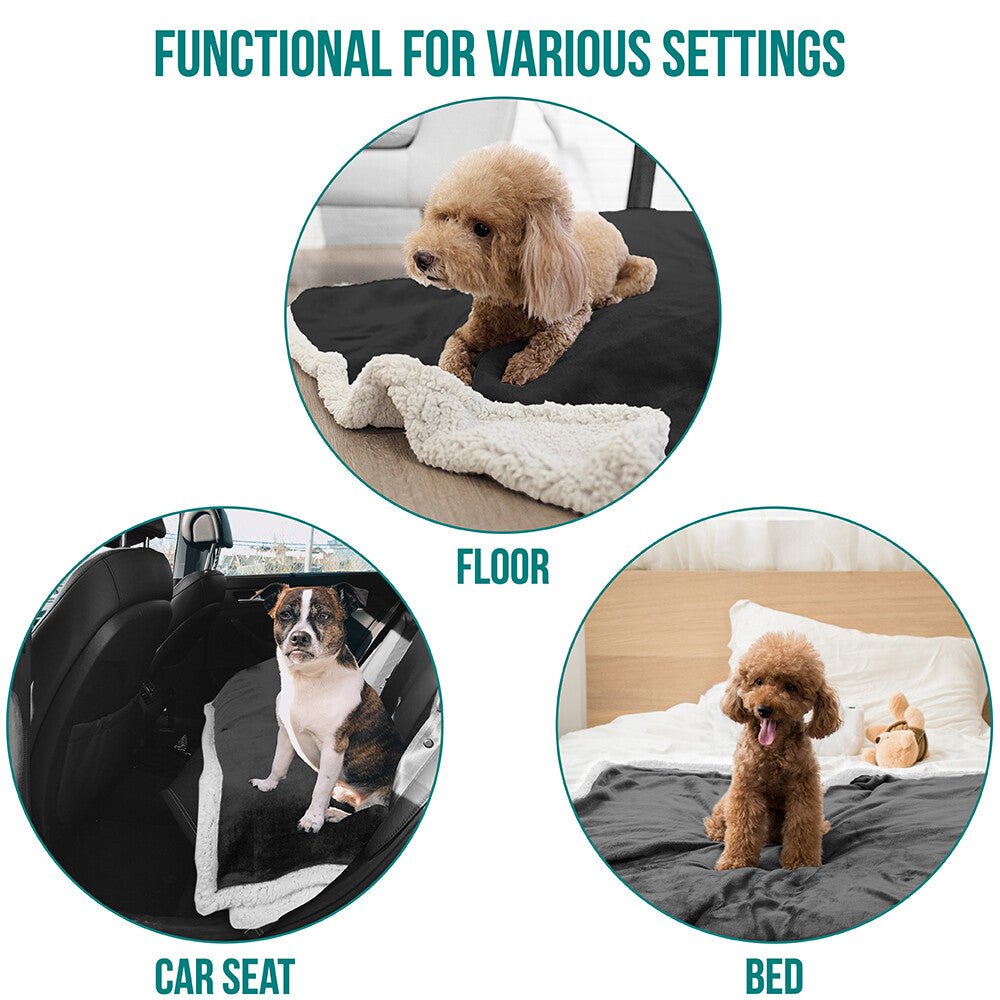 Washable Pet Blanket Fleece Dog Cat Bed Soft Sherpa Reversible Dog Blanket Warm - pet needs726084280946Washable Pet Blanket Fleece Dog Cat Bed Soft Sherpa Reversible Dog Blanket WarmCharcoalpet needs