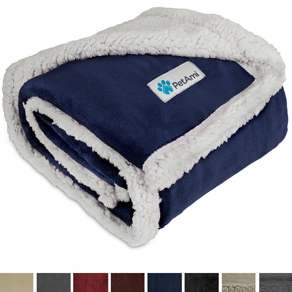 Washable Pet Blanket Fleece Dog Cat Bed Soft Sherpa Reversible Dog Blanket Warm - pet needs313102379333Washable Pet Blanket Fleece Dog Cat Bed Soft Sherpa Reversible Dog Blanket WarmBluepet needs