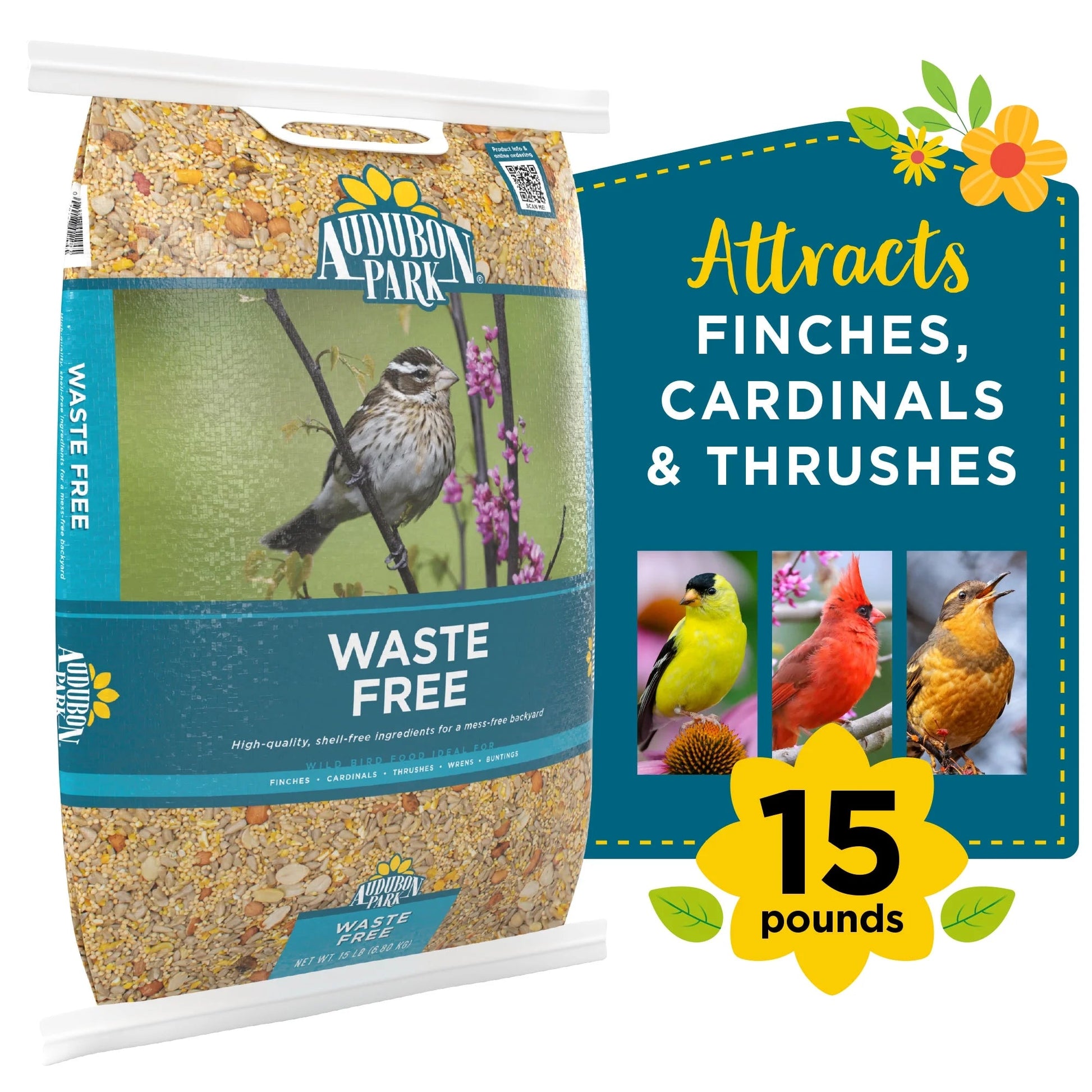 Waste Free Wild Bird Food, Dry, 1 Count per Pack, 15 Lbs. - pet needs711181456714Waste Free Wild Bird Food, Dry, 1 Count per Pack, 15 Lbs.Singlepet needs