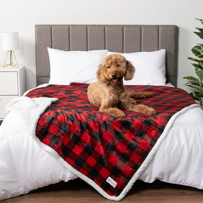 Waterproof Dog Blanket for Medium Large XL Dog Puppy Cat Throw for Couch Cover Leakproof Protection, Sherpa Fleece, Reversible Soft Washable 80X60 Checker Plaid Red - pet needs744110085747Waterproof Dog Blanket for Medium Large XL Dog Puppy Cat Throw for Couch Cover Leakproof Protection, Sherpa Fleece, Reversible Soft Washable 80X60 Checker Plaid RedCheckered RedX - Large 80 X 60 InchesX - Large 80 X 60 Inchespet needs
