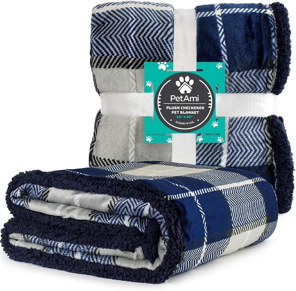 Waterproof Dog Blanket for Small Medium Dog Puppy Cat Throw for Couch Cover Leakproof Protection, Sherpa Fleece, Reversible Soft Washable 29X40 Plaid Navy Blue - pet needs7445003451498Waterproof Dog Blanket for Small Medium Dog Puppy Cat Throw for Couch Cover Leakproof Protection, Sherpa Fleece, Reversible Soft Washable 29X40 Plaid Navy BluePlaid NavyMedium 29 X 40 InchesMedium 29 X 40 Inchespet needs
