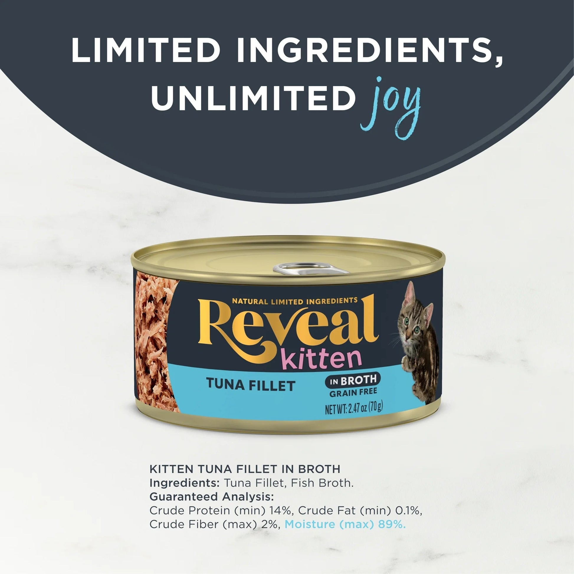 Wet Kitten Food, Tuna Fillet in Broth, 12 Pack of 2.47Oz Cans - pet needs726084459472Wet Kitten Food, Tuna Fillet in Broth, 12 Pack of 2.47Oz Canspet needs