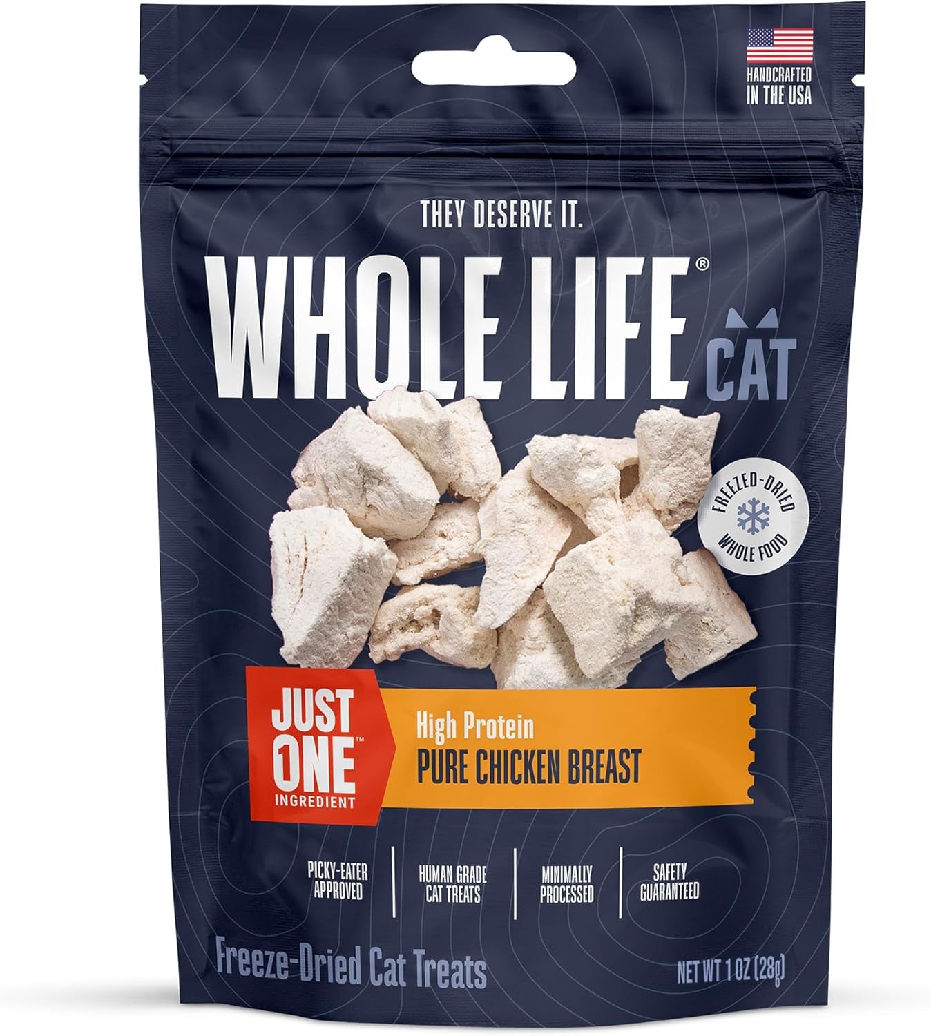 Whole Life Cat Just One Chicken Freeze Dried Cat Treats - Human Grade High Prote - pet needs744110877144Whole Life Cat Just One Chicken Freeze Dried Cat Treats - Human Grade High Protepet needs