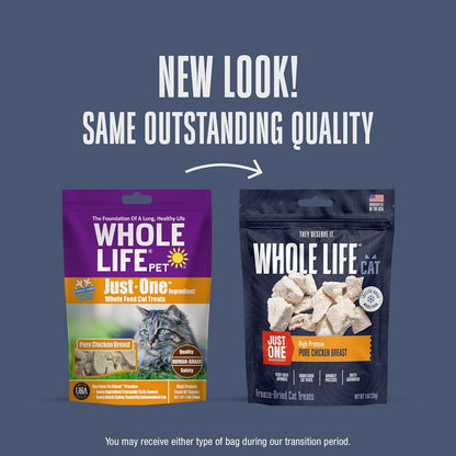 Whole Life Cat Just One Chicken Freeze Dried Cat Treats - Human Grade High Prote - pet needs744110877144Whole Life Cat Just One Chicken Freeze Dried Cat Treats - Human Grade High Protepet needs