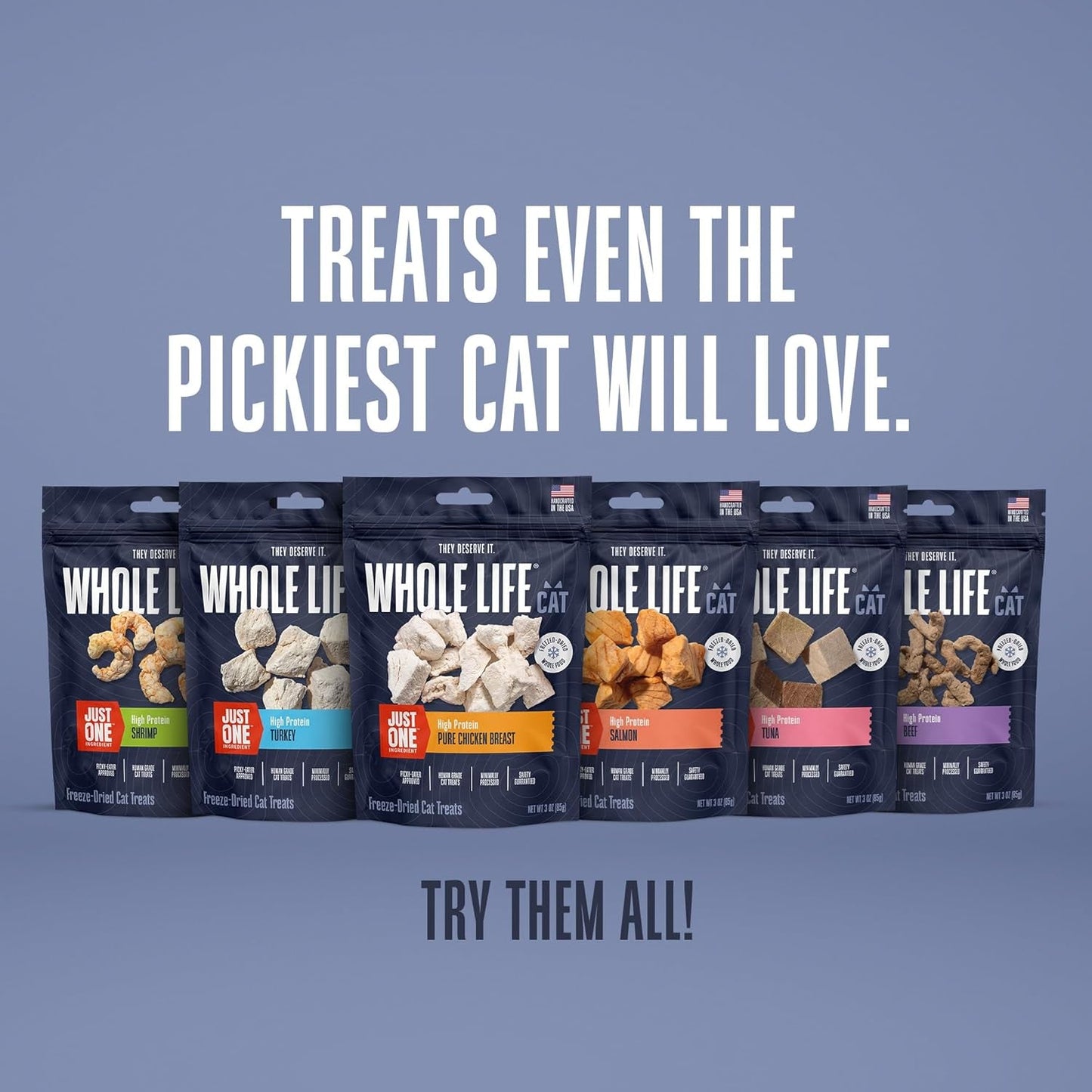 Whole Life Cat Just One Chicken Freeze Dried Cat Treats - Human Grade High Prote - pet needs744110877144Whole Life Cat Just One Chicken Freeze Dried Cat Treats - Human Grade High Protepet needs
