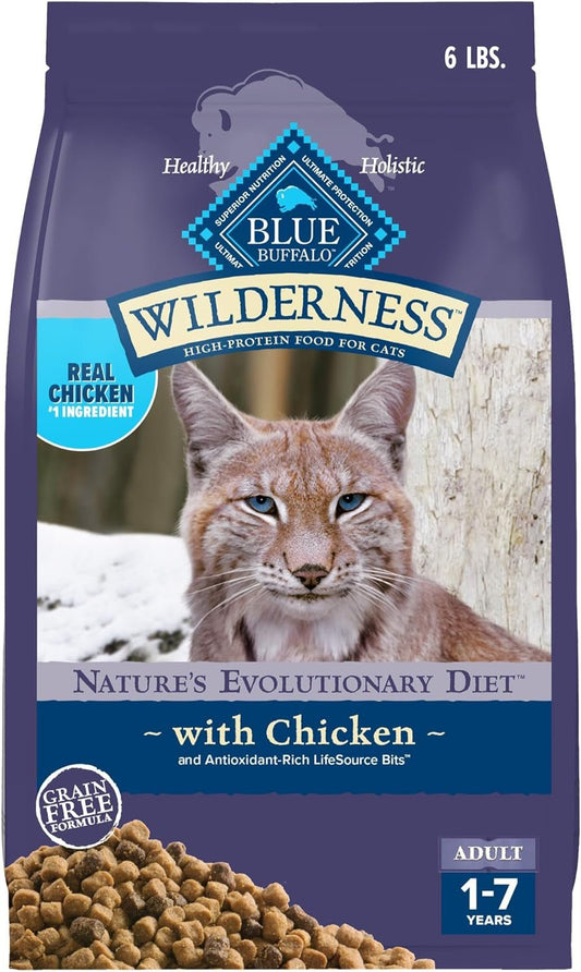 Wilderness Nature'S Evolutionary Diet High - Protein, Grain - Free Natural Dry Food for Adult Cats, Chicken, 6 - Lb. Bag - pet needs7445037234234Wilderness Nature'S Evolutionary Diet High - Protein, Grain - Free Natural Dry Food for Adult Cats, Chicken, 6 - Lb. Bag6 Pound (Pack Of 1)pet needs